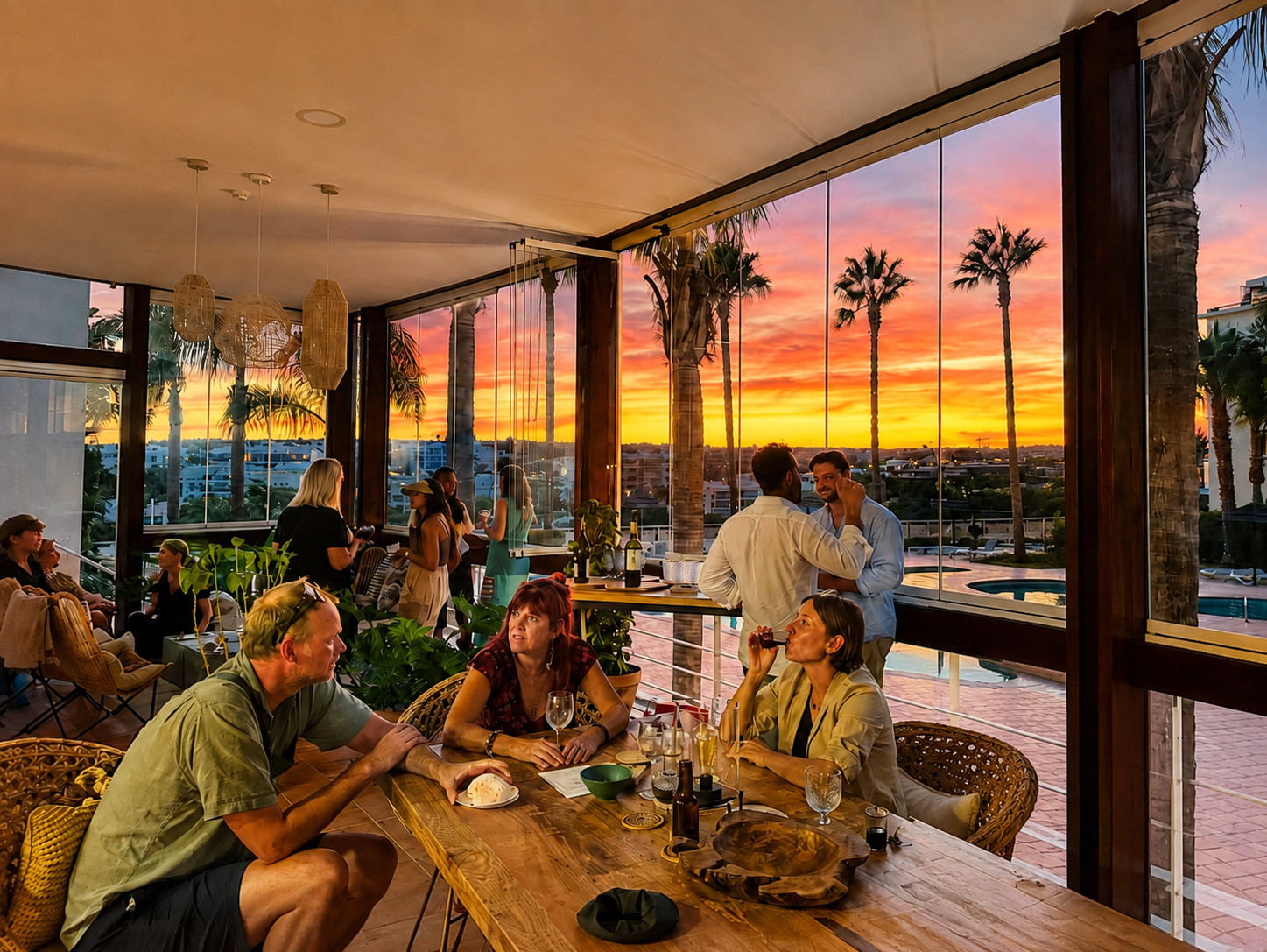 Sunset social event on the terrace